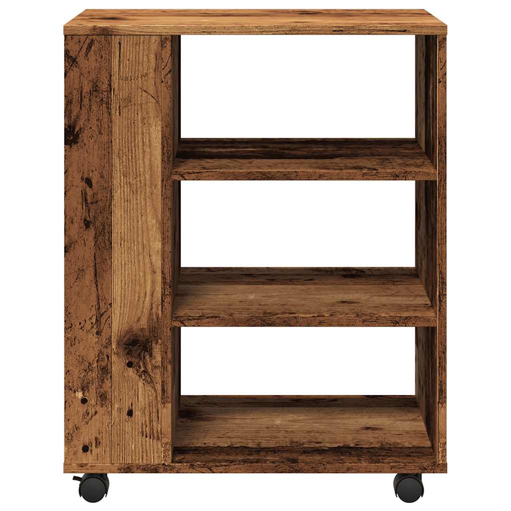 Rolling Cabinet Old Wood 60x35x75 cm Engineered Wood